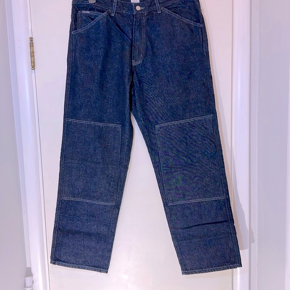 Calvin Klein Straight-Leg Cotton Denim Blue Jeans 36x32 NWOT - Picture 2 of 8